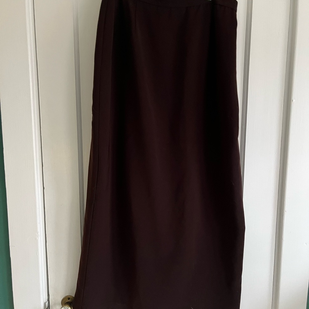 Villager Dark Brown Maxi A-Line Skirt for Work